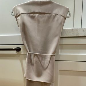 White House Black Market Tan wrap blouse vest